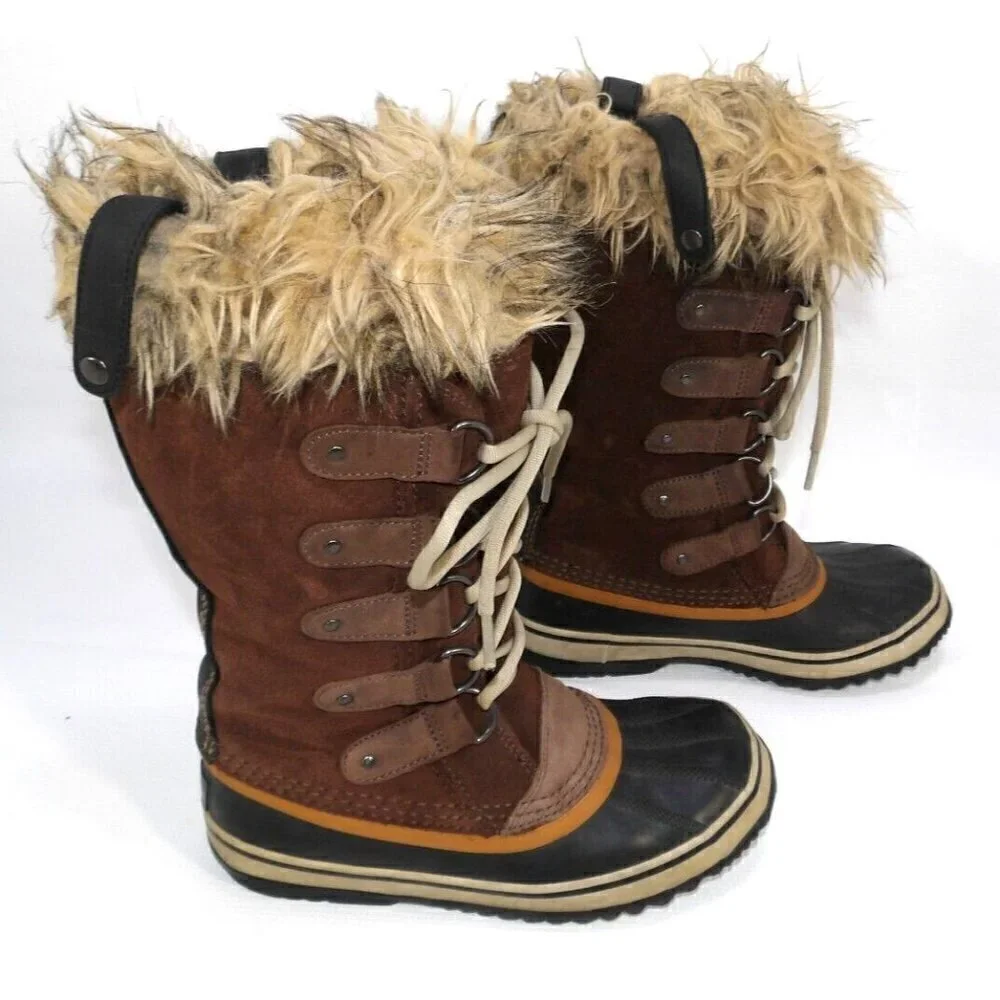 SOREL brown suede leather & rubber waterproof insulated winter boots women's 6